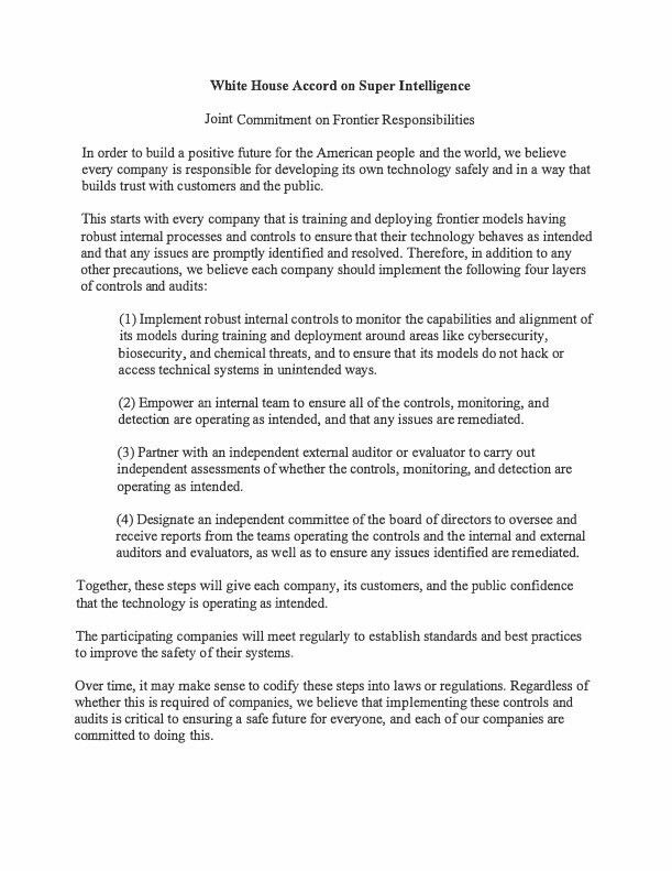 Joint Commitment on Frontier Responsibilities pledge