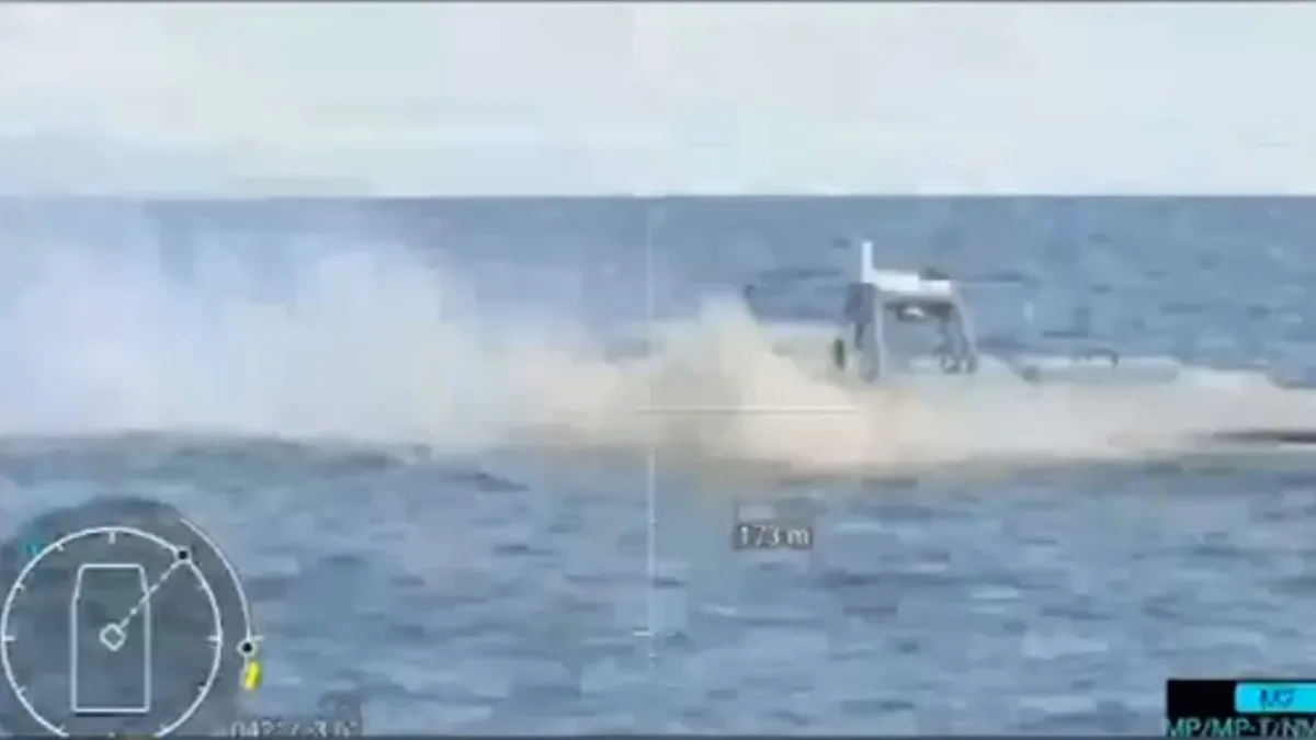 Ukraine triumphs in 'first-ever' drone-vs-drone boat battle — video shows Russian MBeK destroyed by Sargan 3000's 12.7mm automatic turret